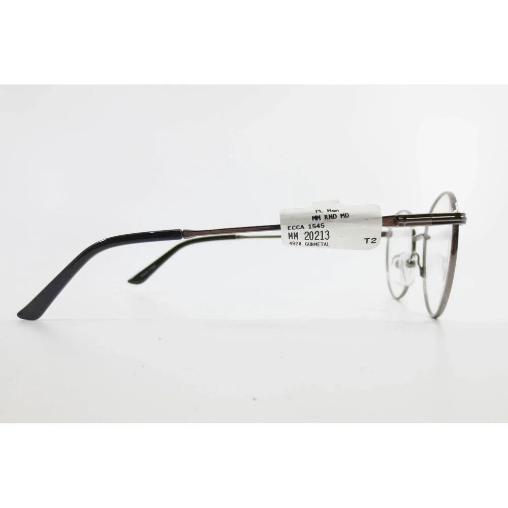 ECCA 1545 MM 20213 Eyeglasses Round Gunmetal Gray Metal Frames 48-20-145 Mens